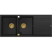 Quadron Evan HQE11650U7PVDG1P2O zlewozmywak graniteq 116x50 cm czarny