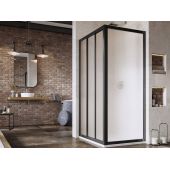 Ravak Supernova 00V403R2ZG drzwi prysznicowe 80 cm rozsuwane czarny mat/szkło ze wzorem