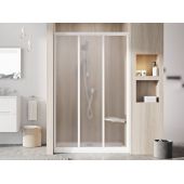Ravak Supernova 00V701R2ZG drzwi prysznicowe 90 cm rozsuwane biały połysk/szkło ze wzorem