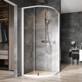 Ravak Nexty 3O677100Z1 kabina prysznicowa 90x90 cm półokrągła biały połysk/szkło przezroczyste