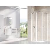 Ravak Chrome 3Q140100Z1 kabina prysznicowa 80x80 cm półokrągła biały połysk/szkło przezroczyste