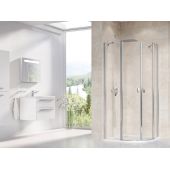Ravak Chrome 3Q140C00Z1 kabina prysznicowa 80x80 cm półokrągła aluminium połysk/szkło przezroczyste
