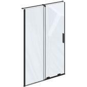 Ravak Roll X08VA0300Z1 drzwi prysznicowe 100 cm rozsuwane czarny mat/szkło przezroczyste