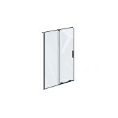 Ravak Roll X08VD0300Z1 drzwi prysznicowe 110 cm rozsuwane czarny mat/szkło przezroczyste