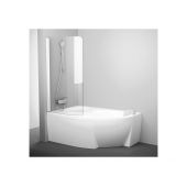 Ravak Rosa 7QLS0100Y1 parawan nawannowy 100 cm 1-częściowy biały połysk/szkło przezroczyste