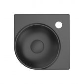 Ravak Yard XJX0D228000 umywalka 28x28 cm narożna ścienna-meblowa czarna