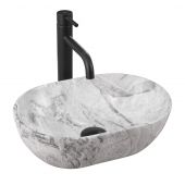 Rea Amelia REAU9109 umywalka 38x26 cm owalna nablatowa szary/kamień