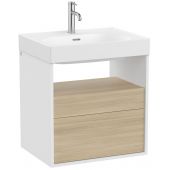 Roca Meridian A858106607 szafka 60x46x56.5 cm podumywalkowa wisząca biała-dąb