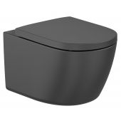 Roca Meridian A346747080 miska wc wisząca bez kołnierza ze spłukiwaniem wirowym czarny mat