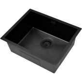 Ruvetti Stelio 5001SPVDBL60P zlewozmywak stalowy z syfonem 54x44 cm czarny