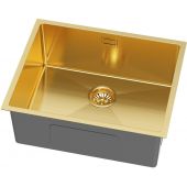 Ruvetti Stelio 5001SPVDGOLD60P zlewozmywak stalowy z syfonem 54x44 cm złoty