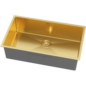 Ruvetti Stelio 5001SPVDGOLD80P zlewozmywak stalowy z syfonem 74x44 cm złoty