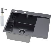 Ruvetti Linar 5002LPVDGRF120WL zlewozmywak z dozownikiem 62x48 cm grafit