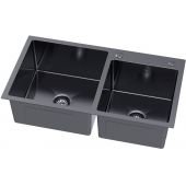 Ruvetti Linar 5002LPVDGRF260W zlewozmywak z dozownikiem 78x45 cm grafit