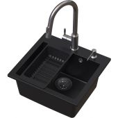 Ruvetti Frigo LP3200FR4945BCW zlewozmywak z baterią i akcesoriami czarny/stal