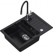 Ruvetti Natu Compact LP3200NC6244BCW zlewozmywak z baterią i akcesoriami czarny/stal