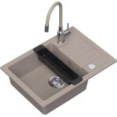 Ruvetti Natu Compact LP3200NC6244BEW zlewozmywak z baterią i akcesoriami beżowy/stal