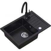 Ruvetti Tito Compact LP3200TC6244BCW zlewozmywak z baterią i akcesoriami czarny/czarny