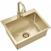 Ruvetti Look LPLOOK505200PVDCHF zlewozmywak stalowy z baterią 50x45 cm złoty