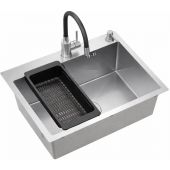 Ruvetti Look LPLOOK605200BSS zlewozmywak z baterią i akcesoriami stal/stal