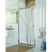Sanplast TX 600271102038231 drzwi prysznicowe z profilem 70 cm uchylne srebrny połysk/szkło ze wzorem