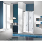 Sanplast TX 600271192038231 drzwi prysznicowe z profilem 80 cm uchylne srebrny połysk/szkło ze wzorem