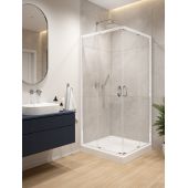 Sanplast Fris 600330005001400 kabina prysznicowa 80x80 cm kwadratowa biały połysk/szkło przezroczyste