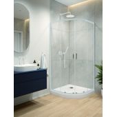 Sanplast Fris 600331025001400 kabina prysznicowa 80x80 cm półokrągła biały połysk/szkło przezroczyste