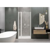 Sanplast Exa Line 600540081024401 drzwi prysznicowe z profilem 110 cm uchylne biały mat/szkło przezroczyste