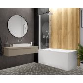 Sanplast Exa Line 600540105024401 parawan nawannowy 75 cm 1-częściowy biały mat/szkło przezroczyste