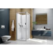 Sanplast Basic Complete Mineral 6024600411014H0 kabina z brodzikiem i zestawem prysznicowym 70x70 cm kwadratowa biały połysk/szkło przezroczyste