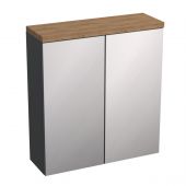 Strama Ovo 1240003 szafka 59.7x20.1x65.5 cm boczna wisząca grafitowa-dąb