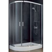 Besco Modern MA108190G kabina prysznicowa 100x80 cm półokrągła chrom połysk/szkło grafitowe