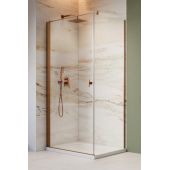 Radaway Nes Brushed Copper KDJ I 100220909301L drzwi prysznicowe 90 cm uchylne miedź szczotkowany/szkło przezroczyste