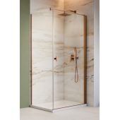 Radaway Nes Brushed Copper KDJ I 100220909301R drzwi prysznicowe 90 cm uchylne miedź szczotkowany/szkło przezroczyste