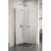Radaway Nes KDD-B 100240909901R drzwi prysznicowe 90 cm składane złoty szczotkowany/szkło przezroczyste