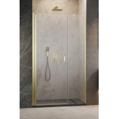 Radaway Nes Brushed Gold DWS 100281209901L drzwi prysznicowe 120 cm uchylne złoty szczotkowany/szkło przezroczyste