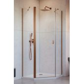Radaway Nes Brushed Copper PTJ 100520009301L drzwi prysznicowe 59.6 cm uchylne miedź szczotkowany/szkło przezroczyste