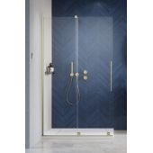 Radaway Furo Brushed Gold Walk-In 101066389901L drzwi prysznicowe 63.8 cm rozsuwane złoty szczotkowany/szkło przezroczyste