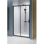 Radaway Premium Pro Black DWJ 10141005401L drzwi prysznicowe 100 cm rozsuwane czarny mat/szkło przezroczyste