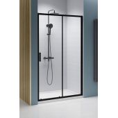 Radaway Premium Pro Black DWJ 10141005401R drzwi prysznicowe 100 cm rozsuwane czarny mat/szkło przezroczyste
