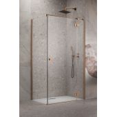 Radaway Essenza Brushed Copper KDJ 13850409301R drzwi prysznicowe 100 cm uchylne miedź szczotkowany/szkło przezroczyste