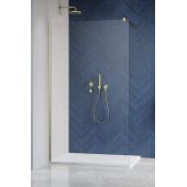 Radaway Modo X Brushed Gold II 3893649901 ścianka prysznicowa walk-in 160 cm złoty szczotkowany/szkło przezroczyste