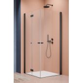 Radaway Nes Black KDD I 100150905401R drzwi prysznicowe 90 cm składane czarny mat/szkło przezroczyste