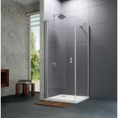 Huppe Design Pure 4-kąt 8P1014087322 ścianka prysznicowa 100 cm srebrny mat/szkło przezroczyste