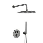 KFA Armatura Moza Gun Metal Grey 573953061 zestaw prysznicowy podtynkowy termostatyczny z deszczownicą grafitowy