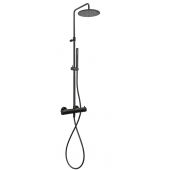 Kronenbach Lima 2.0 Black 1002822SM zestaw prysznicowy ścienny termostatyczny z deszczownicą czarny
