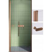 New Trendy New Soleo Copper Brushed D0490A drzwi prysznicowe 80 cm uchylne miedź szczotkowany/szkło przezroczyste