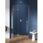 New Trendy Avexa Gold Brushed EXK1726 drzwi prysznicowe 140 cm uchylne złoty szczotkowany/szkło przezroczyste
