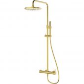 Oltens Molle 36504810 zestaw prysznicowy ścienny z deszczownicą złoto szczotkowane